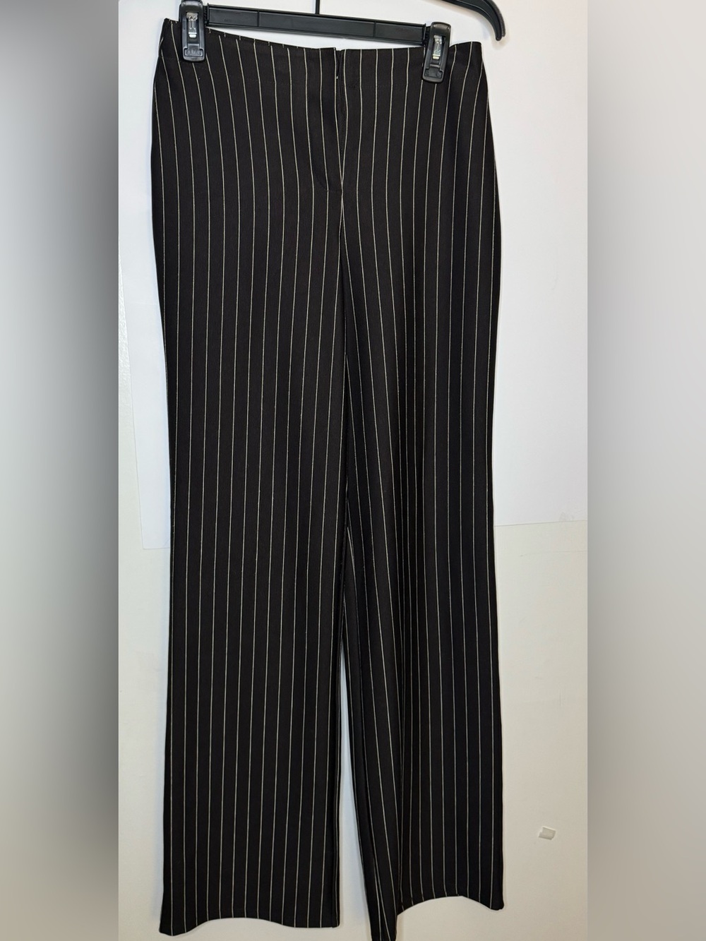 Black Pinstripe Wide Legged Dress Pants